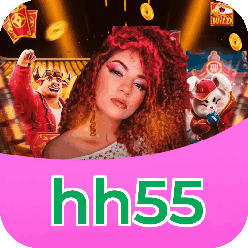 Interface do aplicativo hh55 mostrando jogos disponíveis no iOS e Android